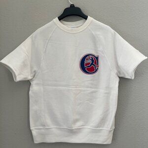 Champion Reverse Weave Chenille Patch Short Sleeve Sweatshirt Small
